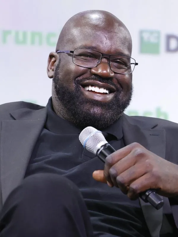 Shaq speaking at a public event