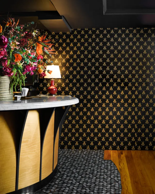 The bar at Sei Less in Midtown Manhattan