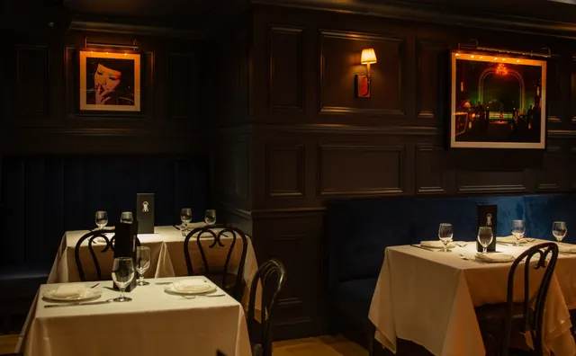 A wide view of the main dining room at Sei Less