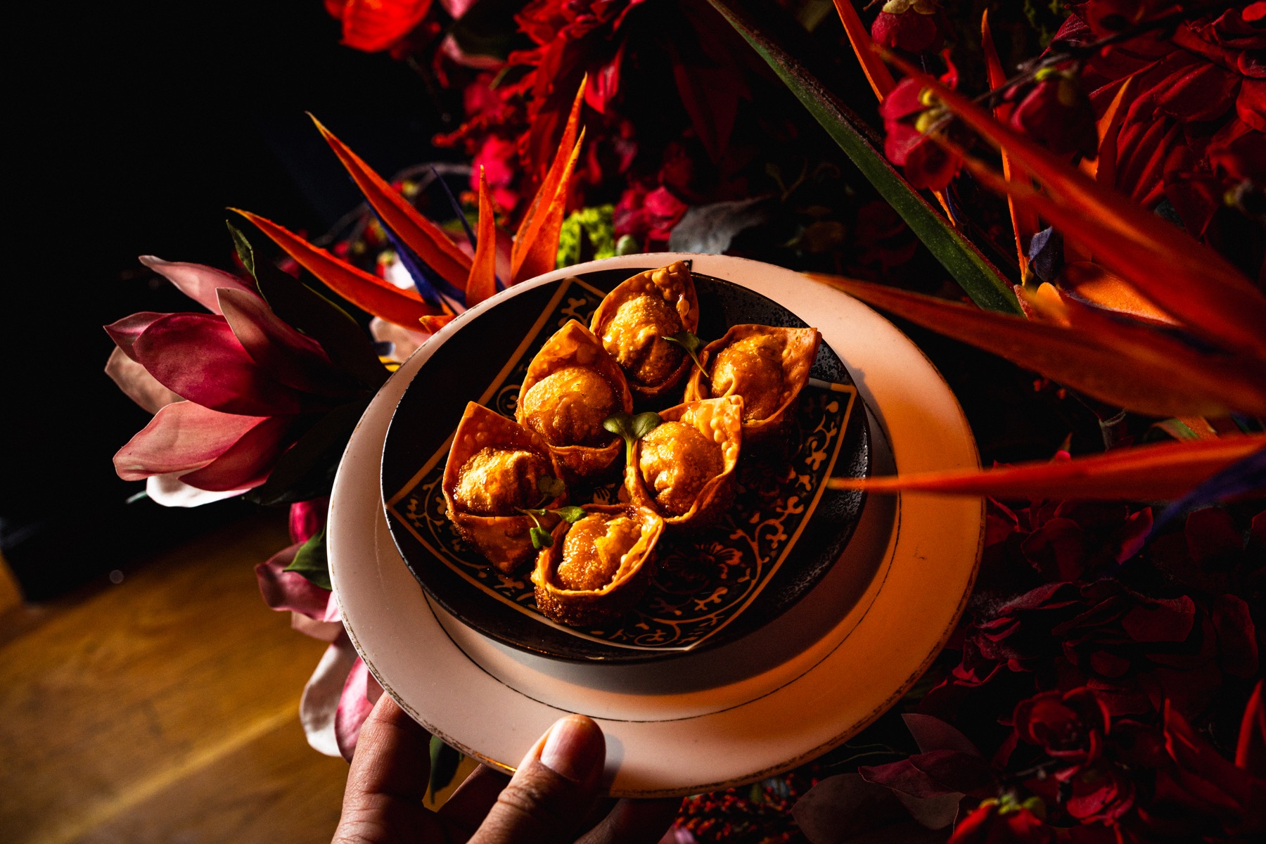 Crispy chicken wontons served at Sei Less