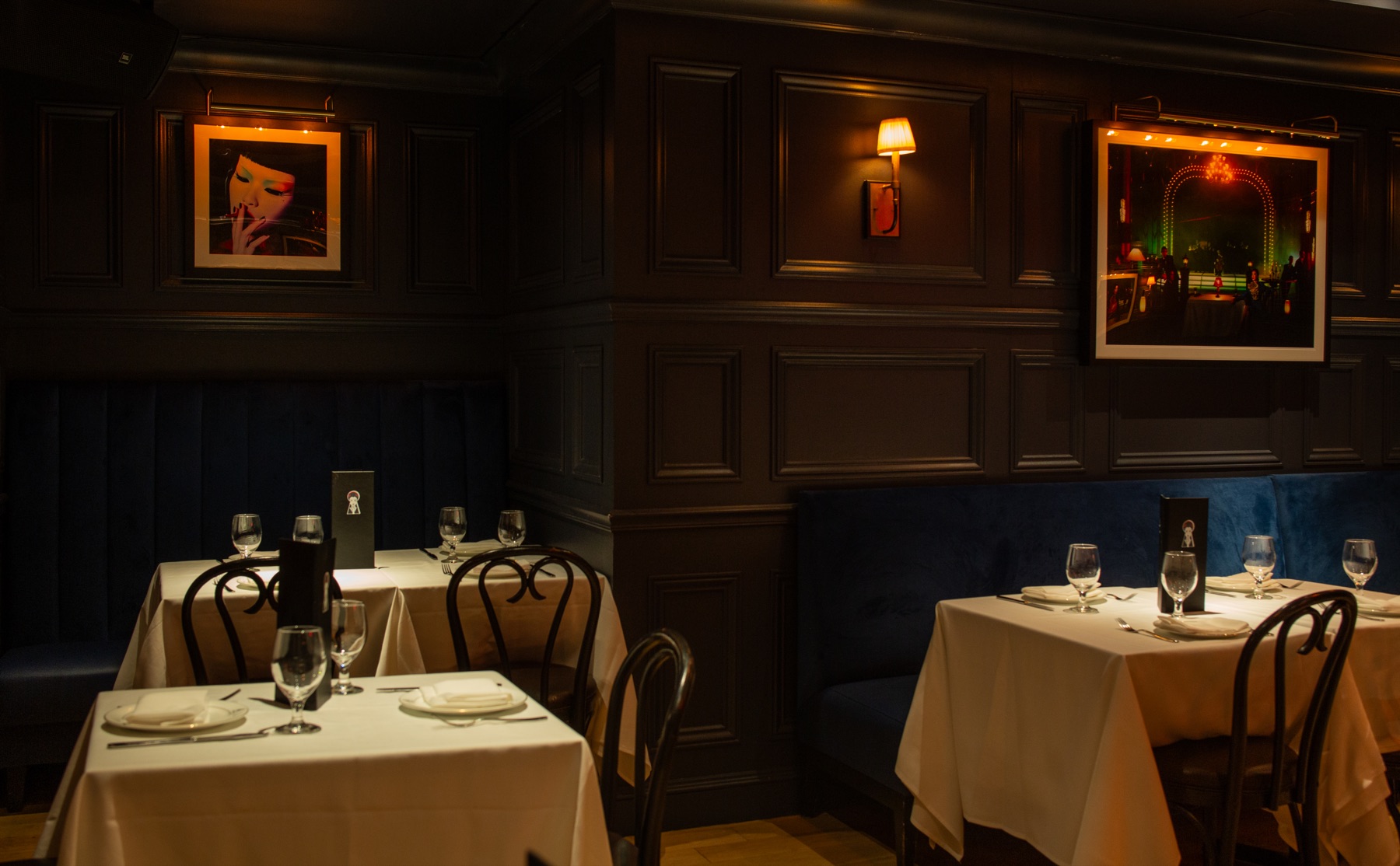 The main dining room at Sei Less prepared for evening reservations
